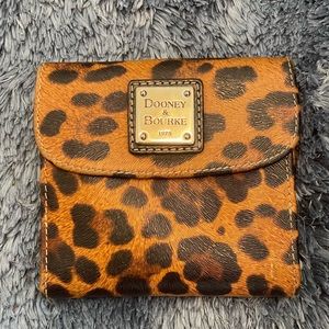 Dooney and Bourke Saffiano Leather Leopard Print Wallet